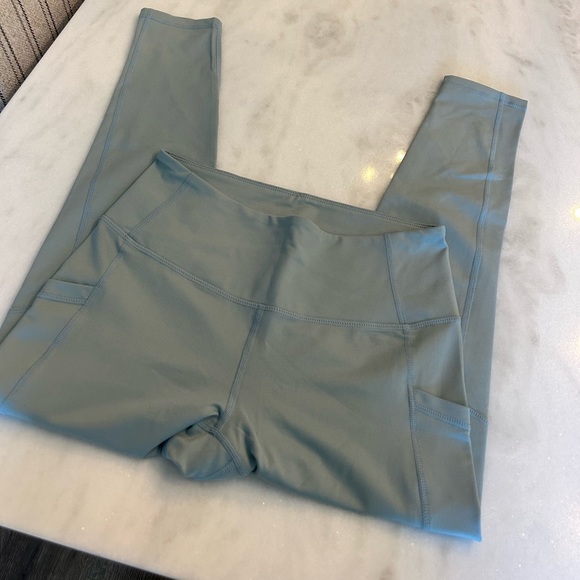 Zella Medium Aqua Blue Crop Hire Rise Side Pocket Leggings 23” - Picture 1 of 7